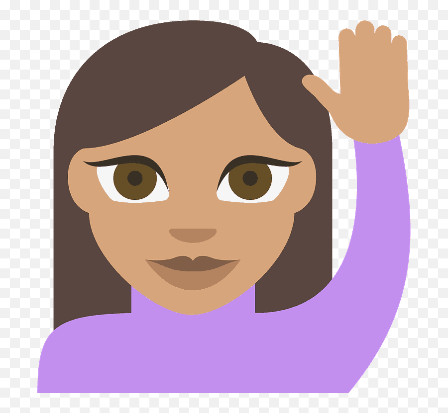 Person Raising Hand Emoji Clipart Free Download Transparent - Emoji Mujer Levantando La Mano Png,Eyebrow Raised Emoji