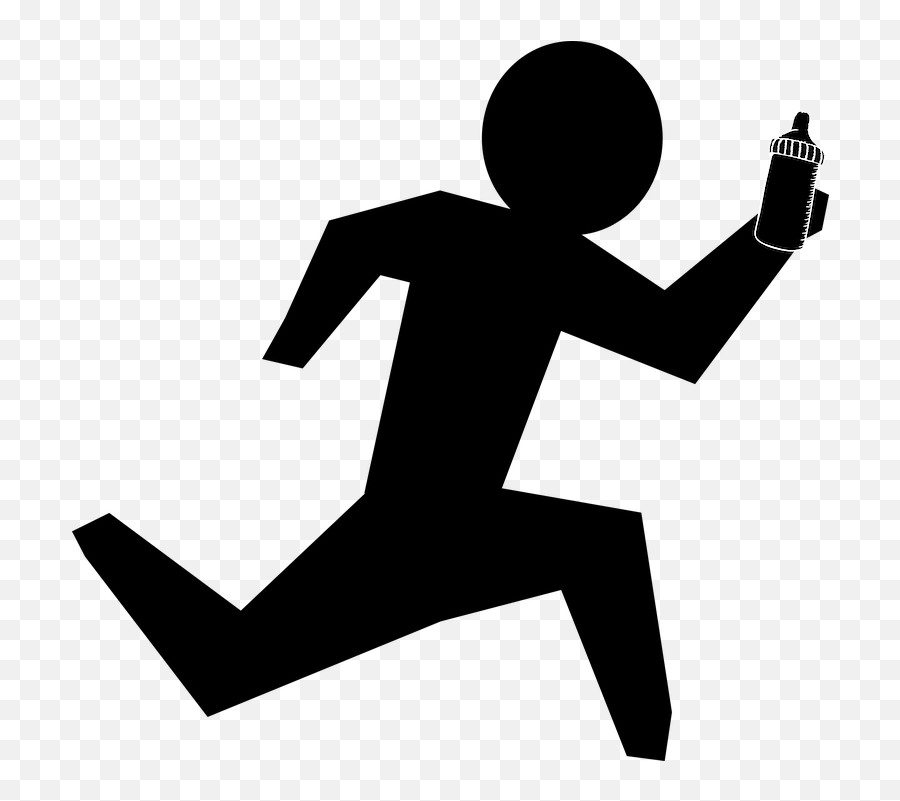 Running Cartoon Black And White Clipart - Full Size Clipart Running Stick Man Png Emoji,Puffin Emoji