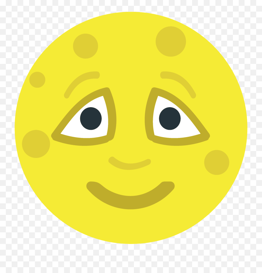 Full Moon Face Emoji Clipart - Wide Grin,New Moon With Face Emoji