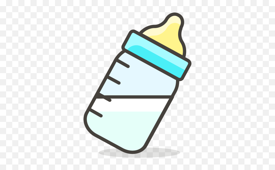 Milk Emoji Icon Of Colored Outline Style - Milk Bottle Clipart Png,Milk Emoji