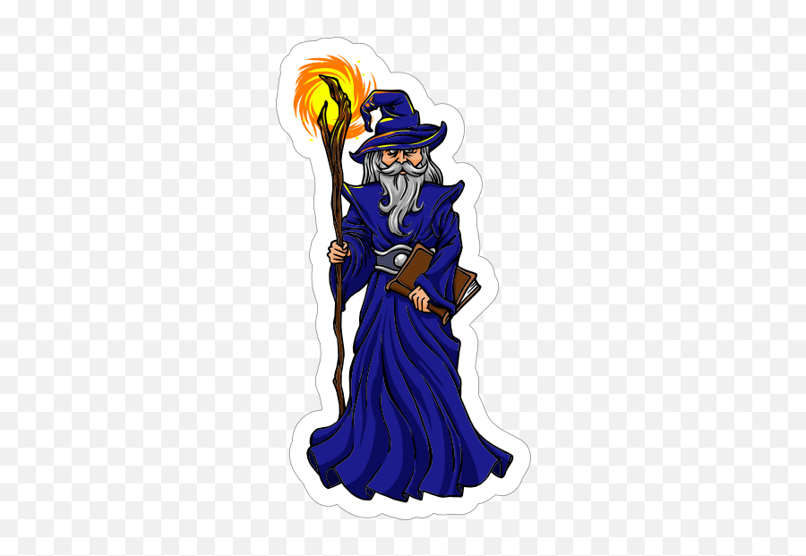 Blue Robed Wizard Sticker - Cartoon Emoji,Wizard Emoji