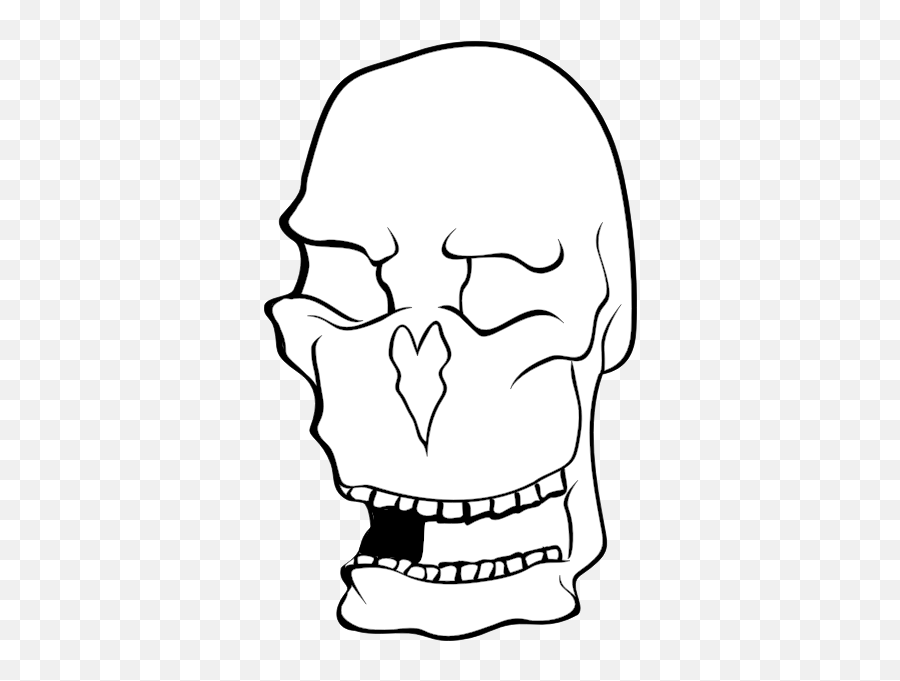 Clip Art Of Old Mans Skull - Dødningehoved Png Emoji,Skull Gun Knife Emoji