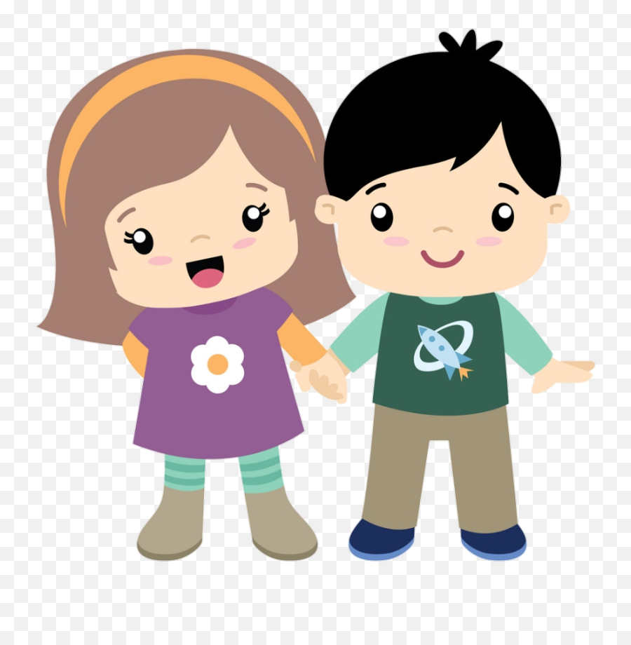 Kids Kid Brother Sister - Little Boy And Girl Holding Hands Clipart Emoji,Brother Emoji