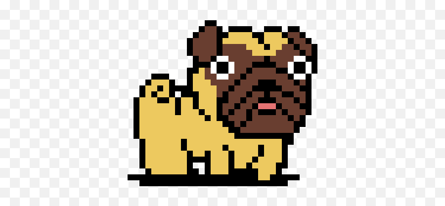 Derpy Pug Clipart - Easy Pixel Art Dogs Emoji,Derpy Emoji