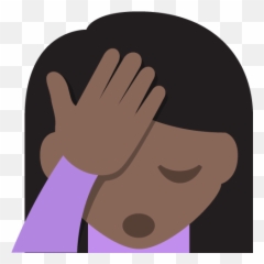 Face Palm Dark Skin Tone Emoji Emoticon - Facepalm