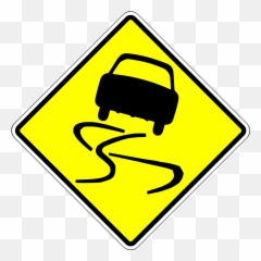 Cambodia Road Sign W1 - Slippery Icy Emoji