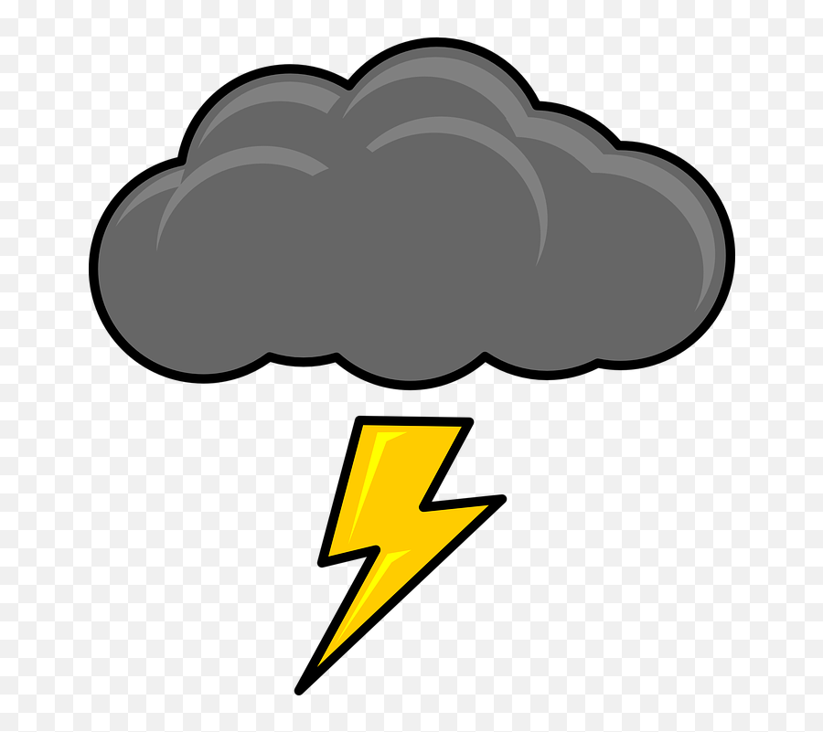 Free Lightning Thunder Vectors - Cloud With Lightning Bolt Clipart Emoji,Heroes Of The Storm Emoji