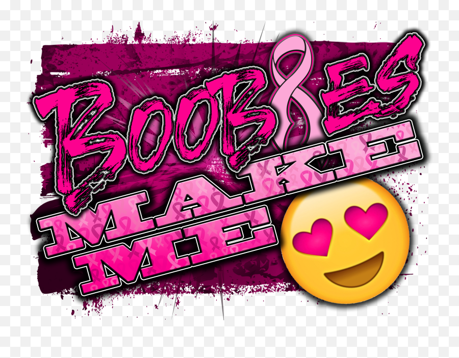 Boobies Make Me Smile Breast Cancer - Smiley Emoji,Breast Emoticon