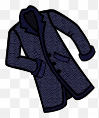 Blue Spotty Ladies Coat Line Art Vector - Emoji