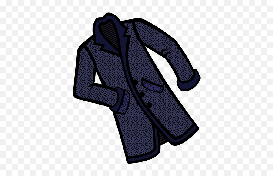 Blue Spotty Ladies Coat Line Art Vector - Coat Emoji,Blue Emoji Outfit ...