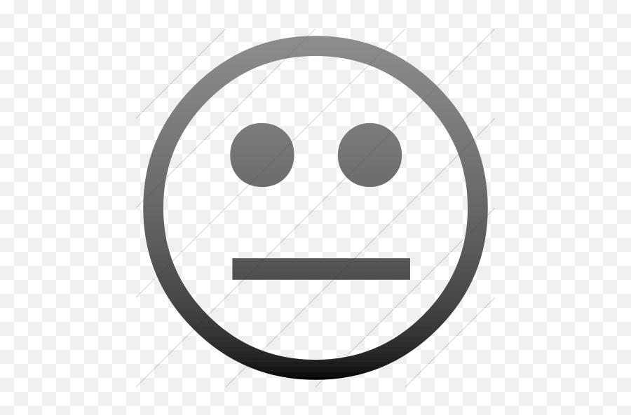 Simple Black Gradient Classic Emoticons - Neutral Face Simple Emoji,Neutral Face Emoji