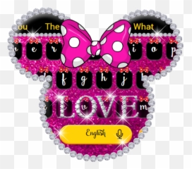 Shiny Pink Glitter Diamond Minny Keyboard Theme App Store - Heart Emoji