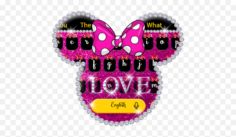 Shiny Pink Glitter Diamond Minny Keyboard Theme App Store - Heart Emoji,Shiny Emoji