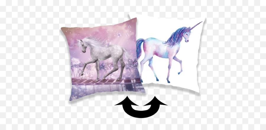 Photoprints Sweet Home Jerry Fabrics - Pink Purple Unicorn Emoji,Horse Emoji Pillow