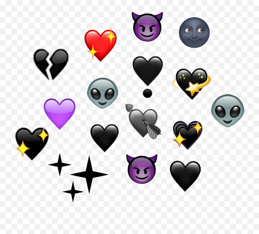 Snapchat Emoji Black Heart Crown Overlay Www Picturesboss - Heart,Emoji For Snapchat
