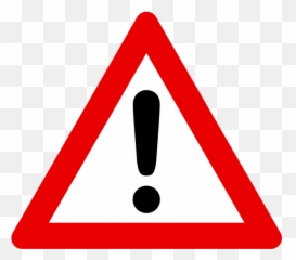 Wow Clipart Exclamation Point - White And Red Triangle Sign Emoji