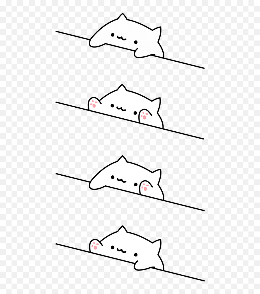 Bongo Cat Set Of 2 Sticker - Draw Bongo Cat Meme Emoji,Bongo Cat Emoji