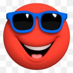 Pin - Cartoon Red Smiley Face Emoji