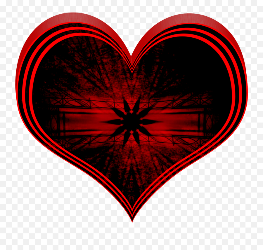 Love Heart 3d Red Black - Black And Red Design Emoji,Heart Envelope Emoji