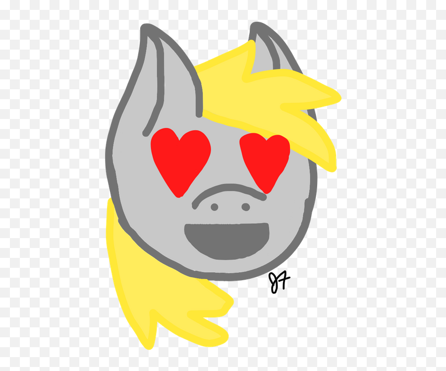 Derpy Heart Eyes Emoji - Cartoon,Eyes Emoji