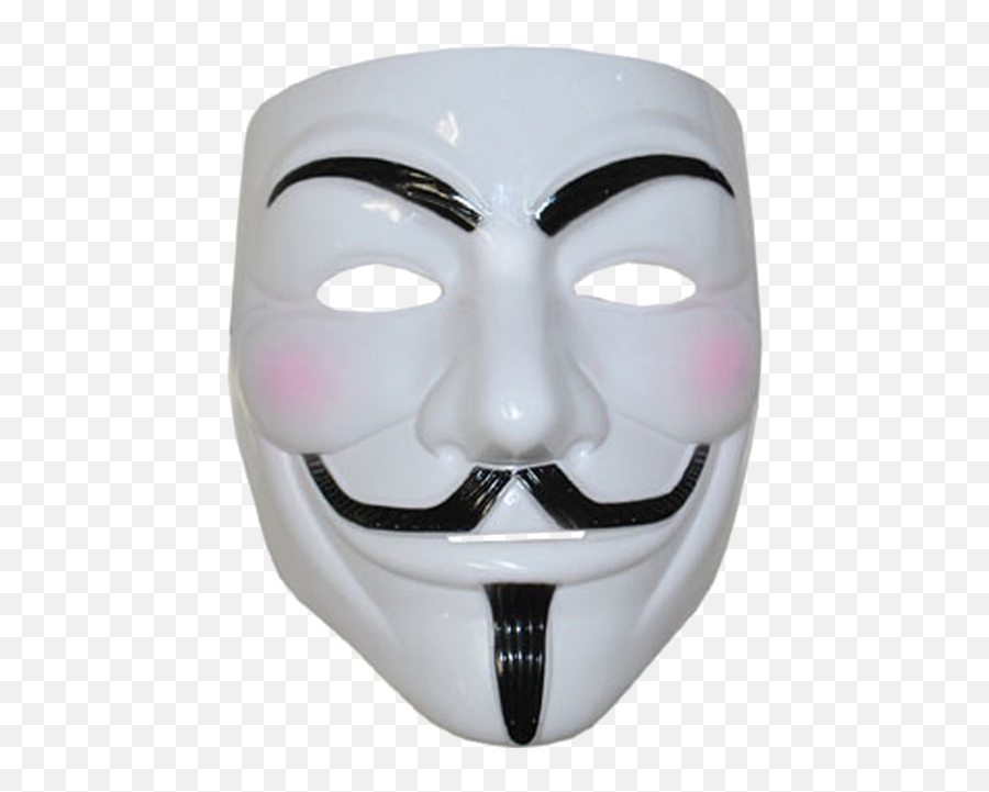 Guy Fawkes Mask Costume Anonymous V For - Black And White Mask With Mustache Emoji,Guy Fawkes Emoji