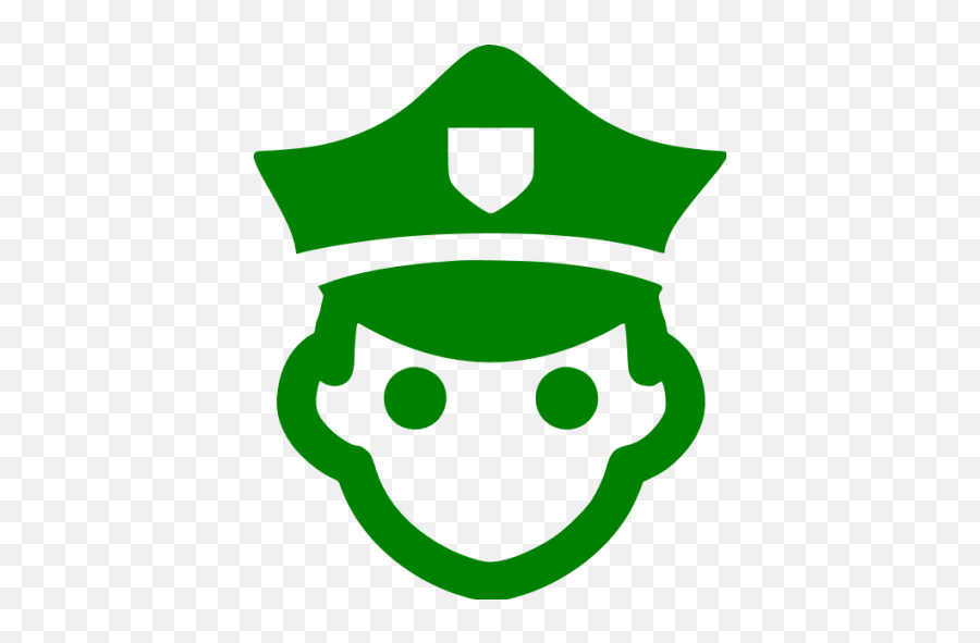 Green Police 3 Icon - Law Enforcement Clipart Emoji,Police Emoticon