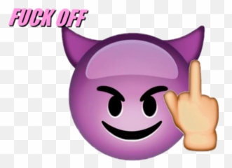 Evil Fuck Off Fuckoff Purple Emoji Evils Freetoedit Pis - Devil On Messenger