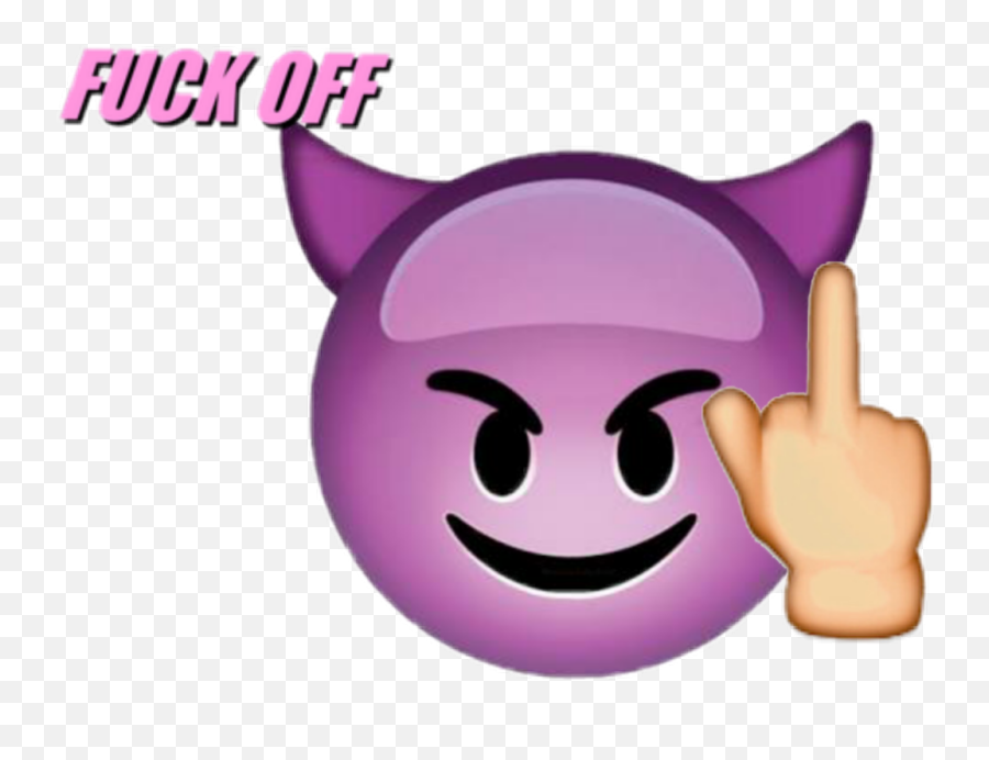 Evil Fuck Off Fuckoff Purple Emoji Evils Freetoedit Pis - Devil Emoji On Messenger,Evil Smile Emoji