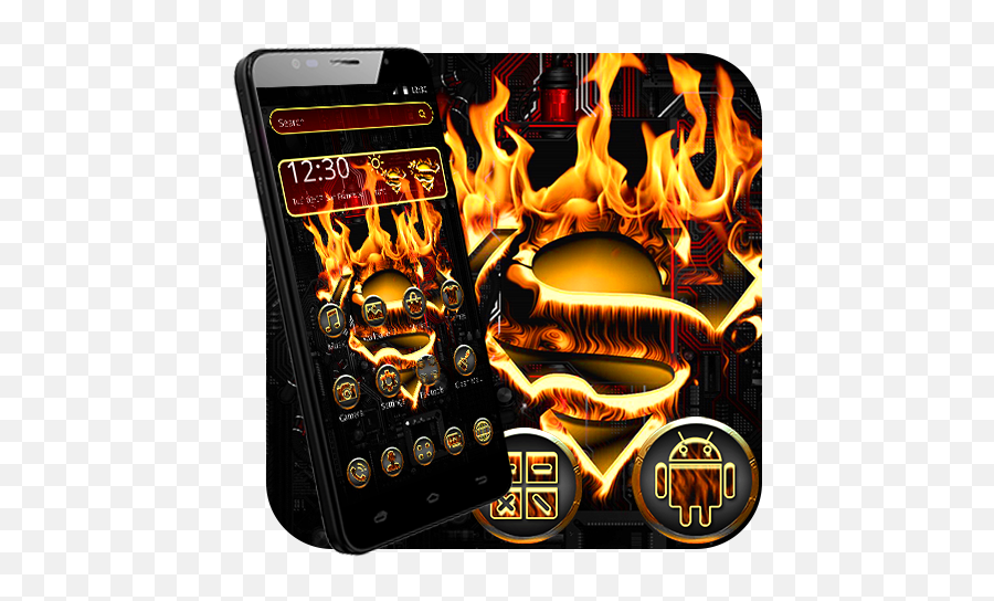 Red Fire Superman Theme U2013 Google Play - Fire Flames Emoji,Fireplace Emoji