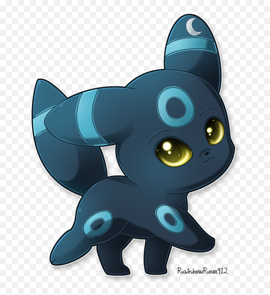 Download Blue Rings Not Yellow And Yellow Eyes Instead Of - Umbreon Chibi Shiny Emoji,Shiny Emoji