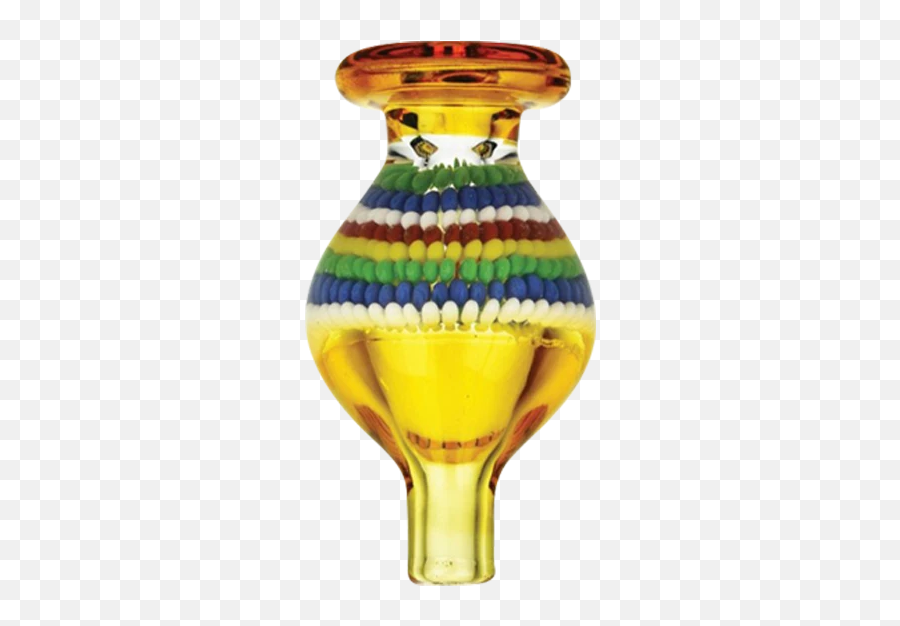 Lampwork Dotted Stripes Bubble Carb Cap - Vase Emoji,Vase Bomb Emoji