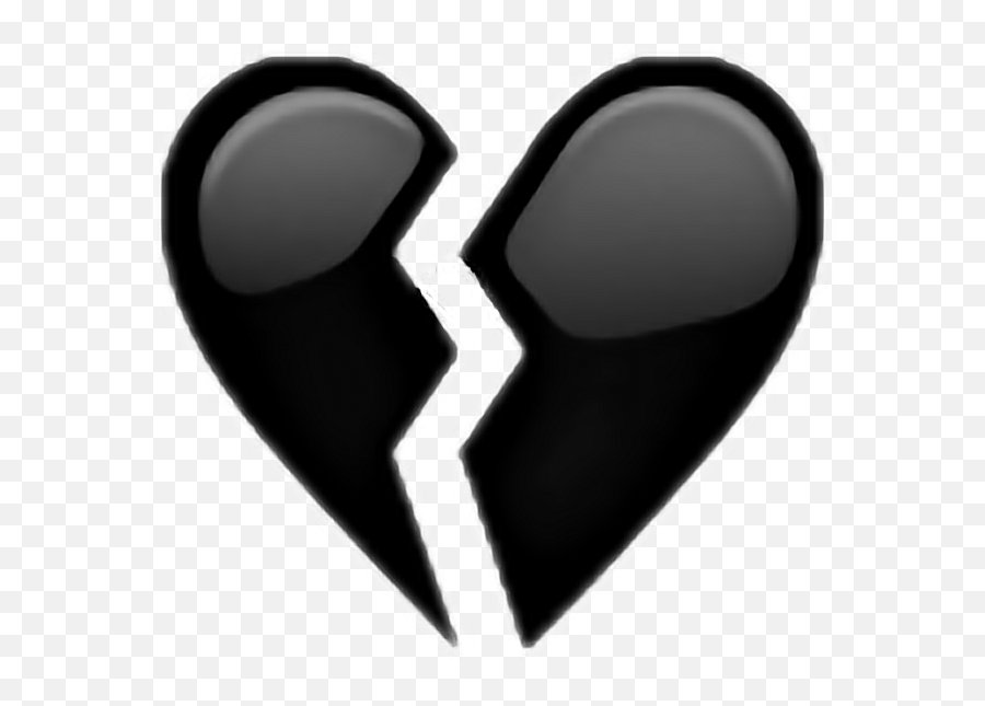 Download Heart Heartbroken Black Color Emoji Faces Anime - Black Transparent Broken Heart Emoji,Heart Emoji On Facebook