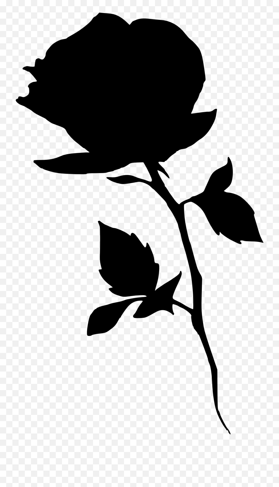 Silhouette Clip Art - Silhouette Of A Rose Emoji,Black Rose Emoji