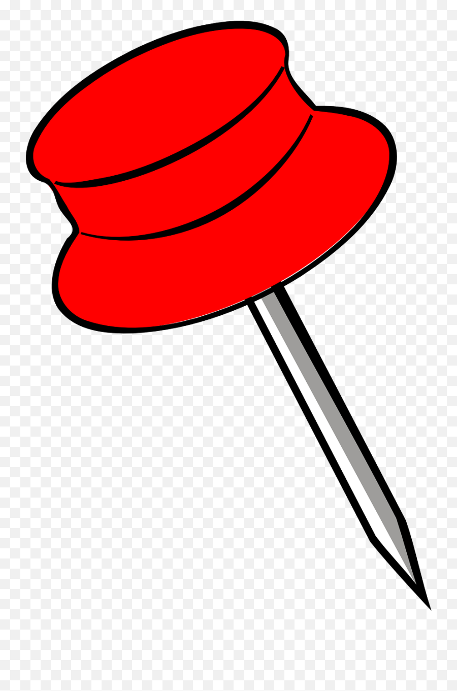 Pin Red Pin Pushpin Thumbtack Office Supplies - Pin Clip Art Emoji,Safety Pin Emoji