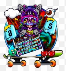 Supreme Skull Graffiti Skateboard Keyboard Theme 10001002 - Skatebord Emoji