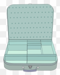 Green Suitcase With Compartment Clipart - Open Suitcase Clipart Transparent Emoji,Suitcase Emoji