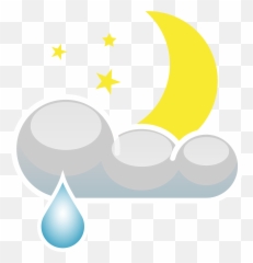 Moon Stars Night Cloudy Rainy - Rain Night Clipart Emoji,Rock Star Emoji