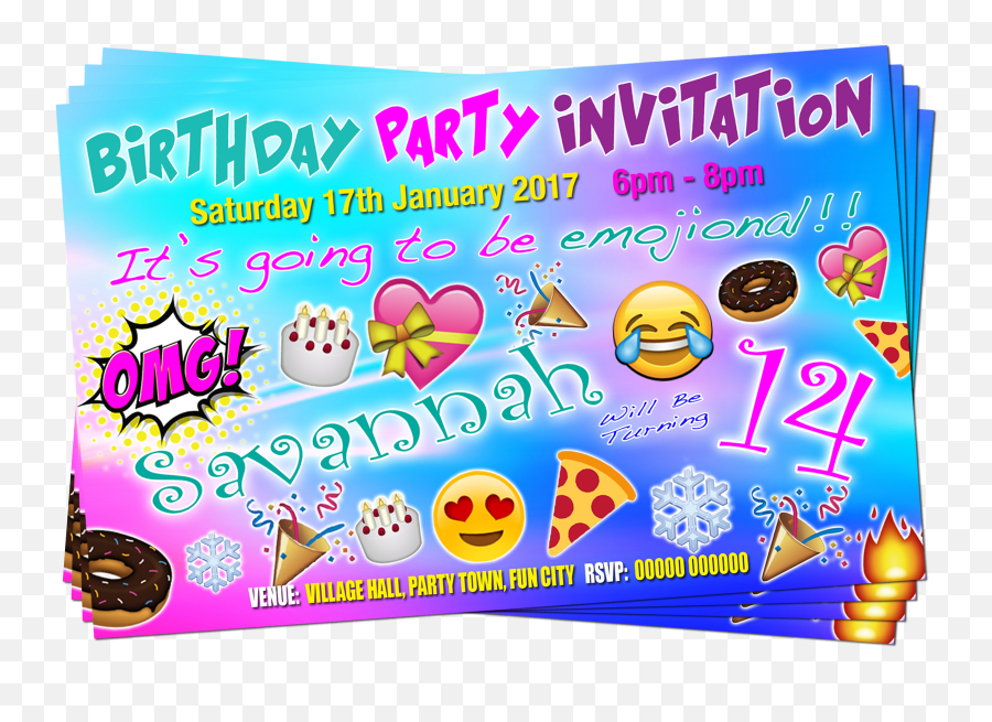 Birthday Party Invitation - Block Party Emoji,Birthday Party Emoji