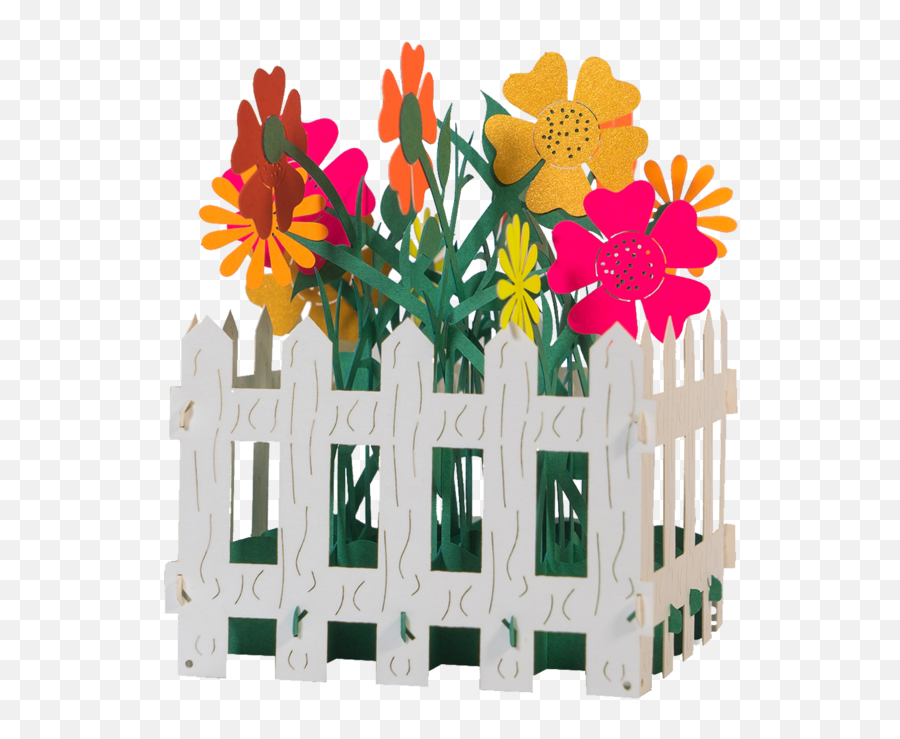 Flower Fence Pop Up Card - Bouquet Emoji,Fencing Emoji