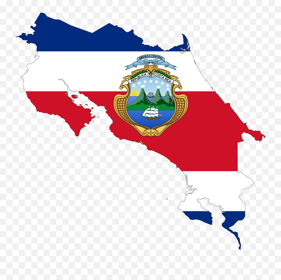 Costa Rica Flag Clipart - Costa Rica Map Flag Png Emoji,Costa Rica Emoji