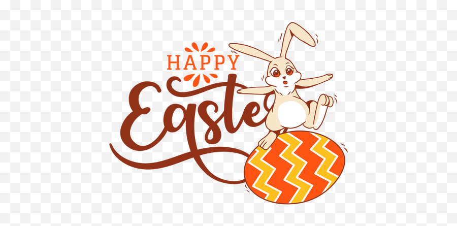 Bunny Rabbit Easter Egg Greeting Badge - Transparent Png Transparent Easter Eggs And Bunny Emoji,Happy Easter Emoji