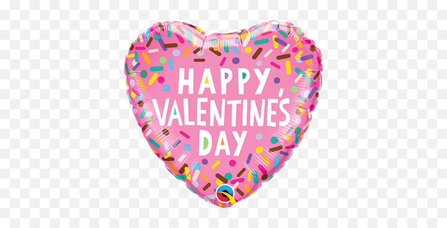 Valentines Day Sprinkles 18 Inch Qualatex Foil Balloon Ebay - Balloon Emoji,Valentines Day Emojis