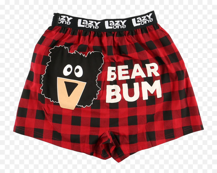 Bear Bum Plaid Boxer - Boxer Shorts Emoji,Emoji Underwear