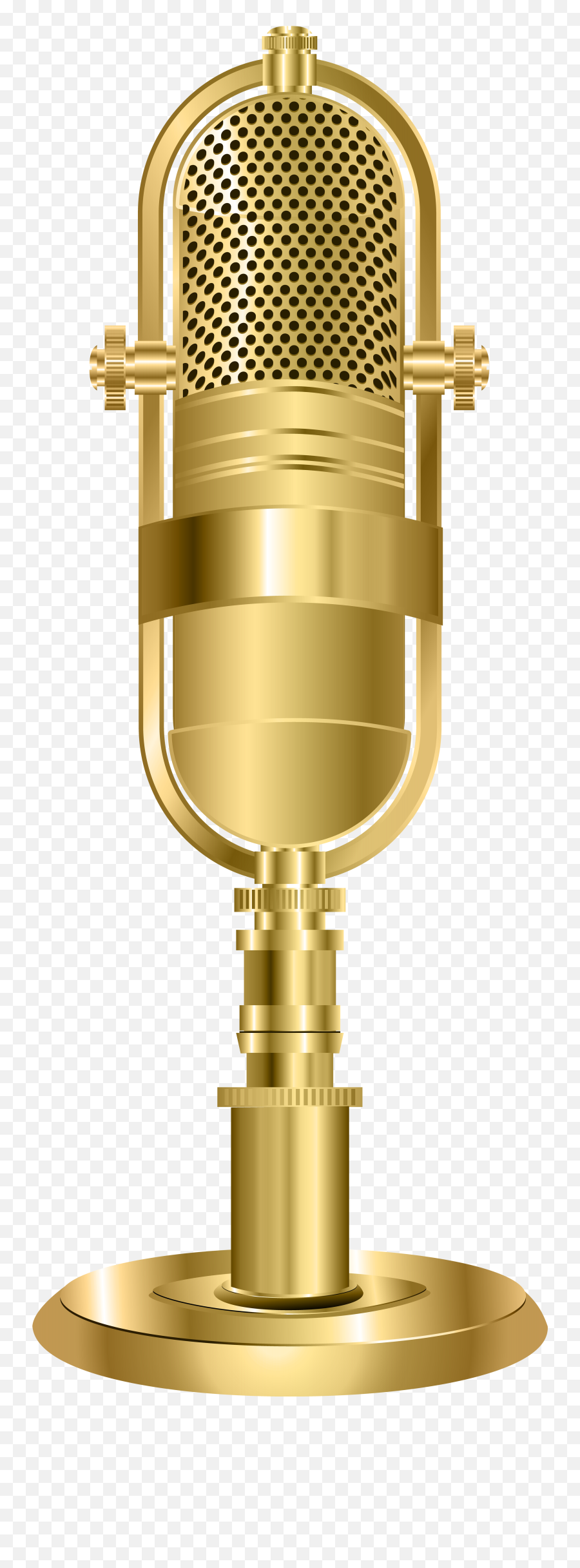 Studio Microphone Clipart Png - Gold Microphone Icon Transparent Emoji,Studio Microphone Emoji