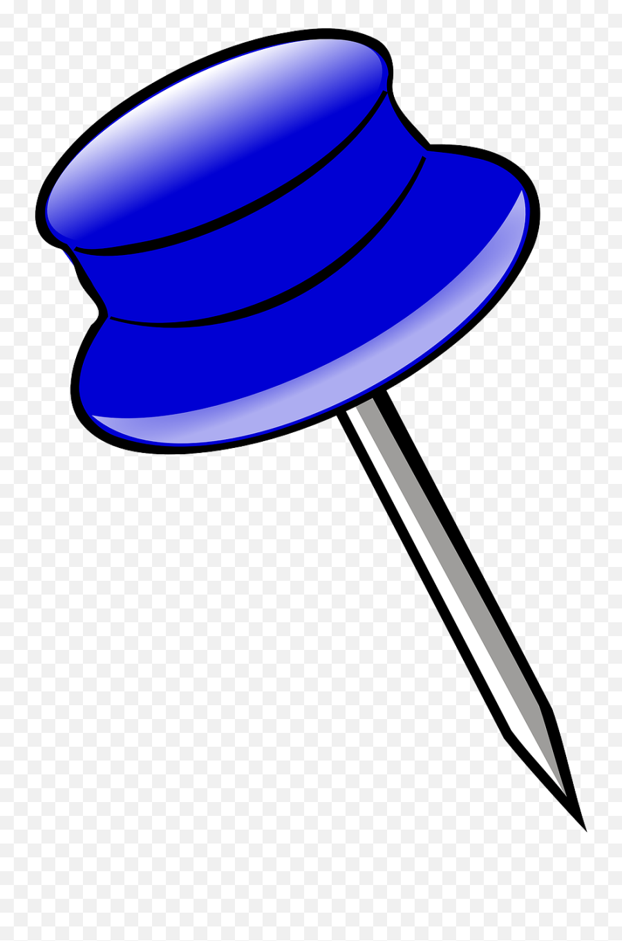Pin Blue Office Notice Tack - Pin Clip Art Emoji,Safety Pin Emoji