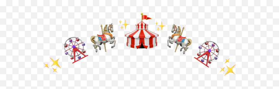 Circus Carnival Sparkle Magic Cute Red Emoji Emojicrown - Illustration,Emoji Carnival