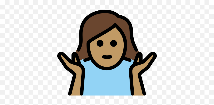 Medium Skin Tone Emoji - Female Actor Shrugging Free Clipart,Sad Shrug Emoji