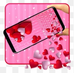 Download Gravity Hearts Keyboard Theme - Telephony Emoji,Floating Hearts Emoji