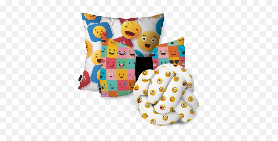 Kit 1 Almofada Mais Nó Big E Laço Emojis - Decorative,Large Emoji Pillow