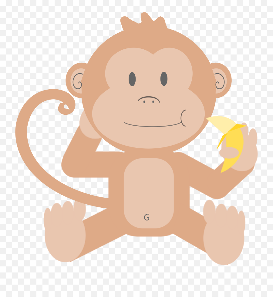 Monkey Vector Art Image - Banana Cartoon Monkey Emoji,Treasure Chest Emoji